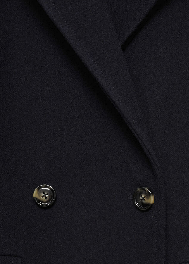 MANGO Double-breasted wool coat Navy