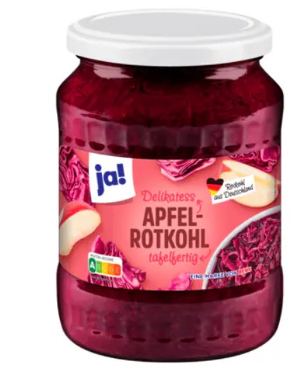ja! Apfel-Rotkol 680g MHD:31.12.26
