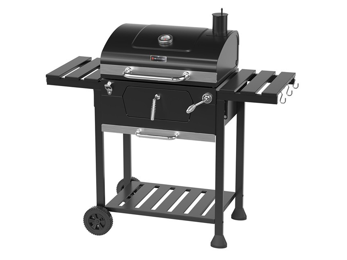 Kitchenbrothers houtskool smoker bbq - black