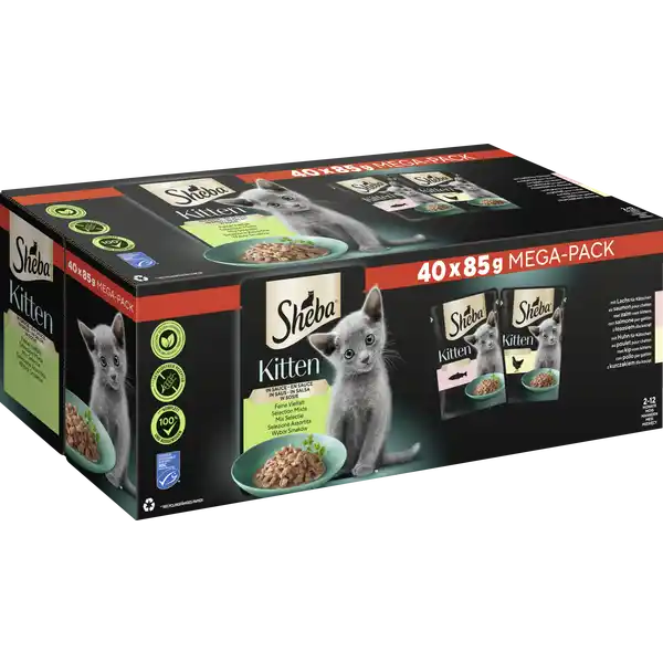 Kitten Feine Vielfalt in Sauce mit Lachs, mit Huhn Multipack