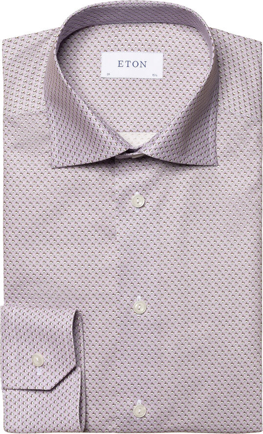 ETON Red Espresso Signature Twill Shirt - Contemporary Fit Pink