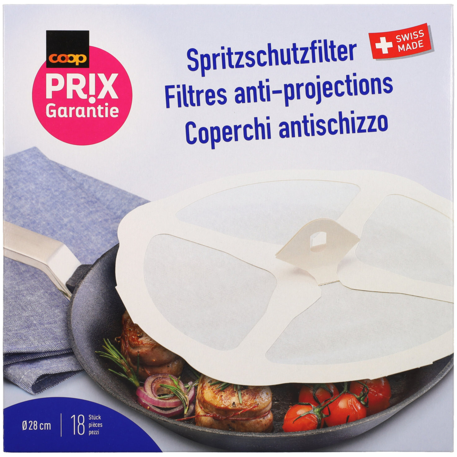 Prix Garantie Spritzschutz-Filter 28cm 18 Stück