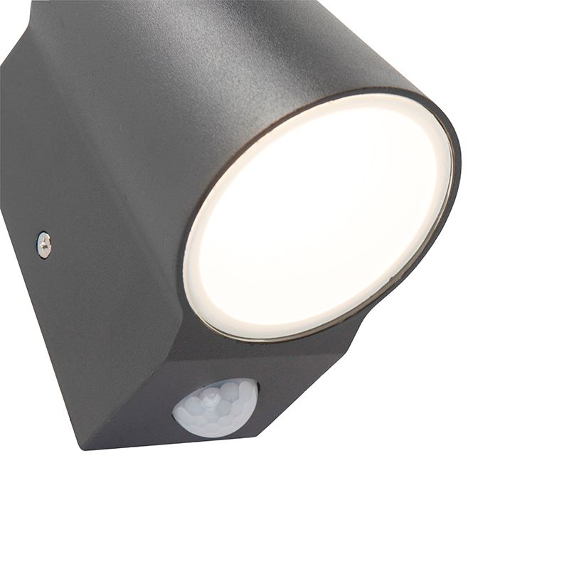 Buitenlamp antraciet met bewegingssensor incl. LED - Uma