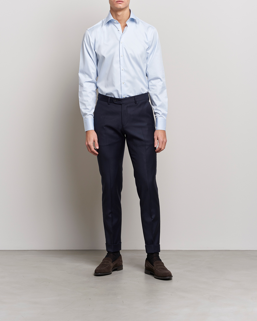 Stenströms Fitted Body Shirt Blue