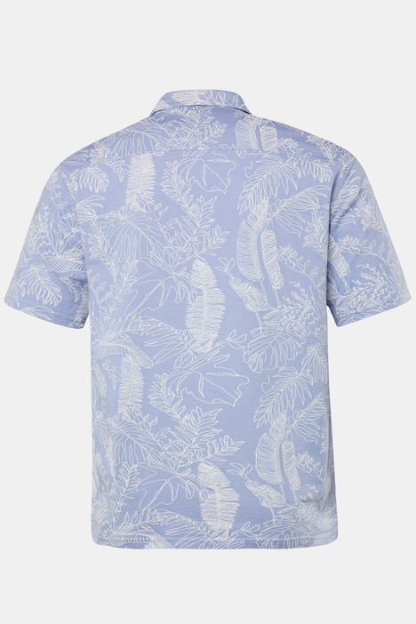 JP 1880 Hemd, Halbarm, floraler Print, Cuba-Kragen, kastiger Fit, bis 8 XL
