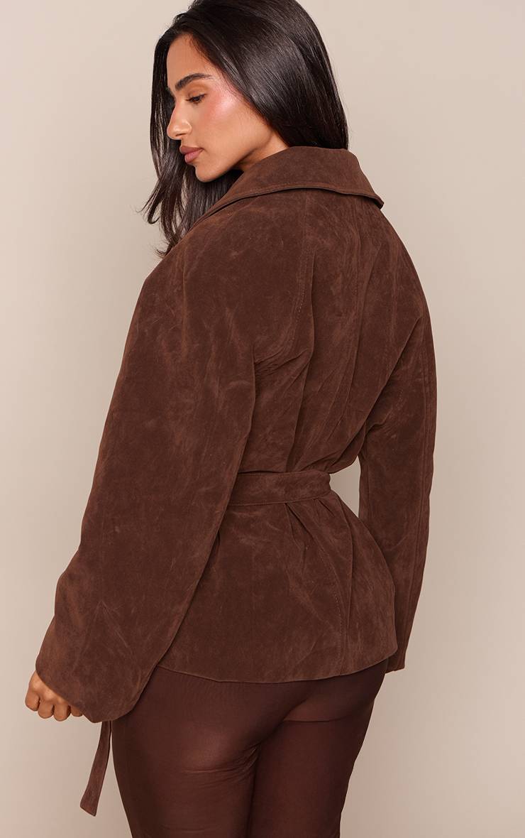 Chocolat Veste Ceinturée En Synthétique Couleur Crème