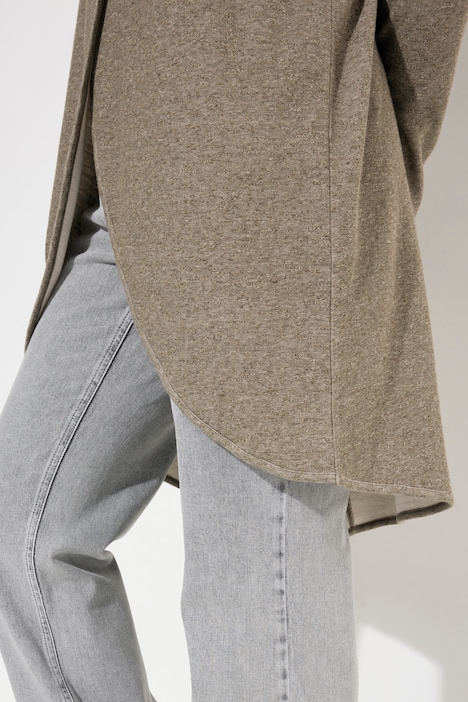 Long-Sweatshirt, Stehkragen, Langarm, Biobaumwolle
