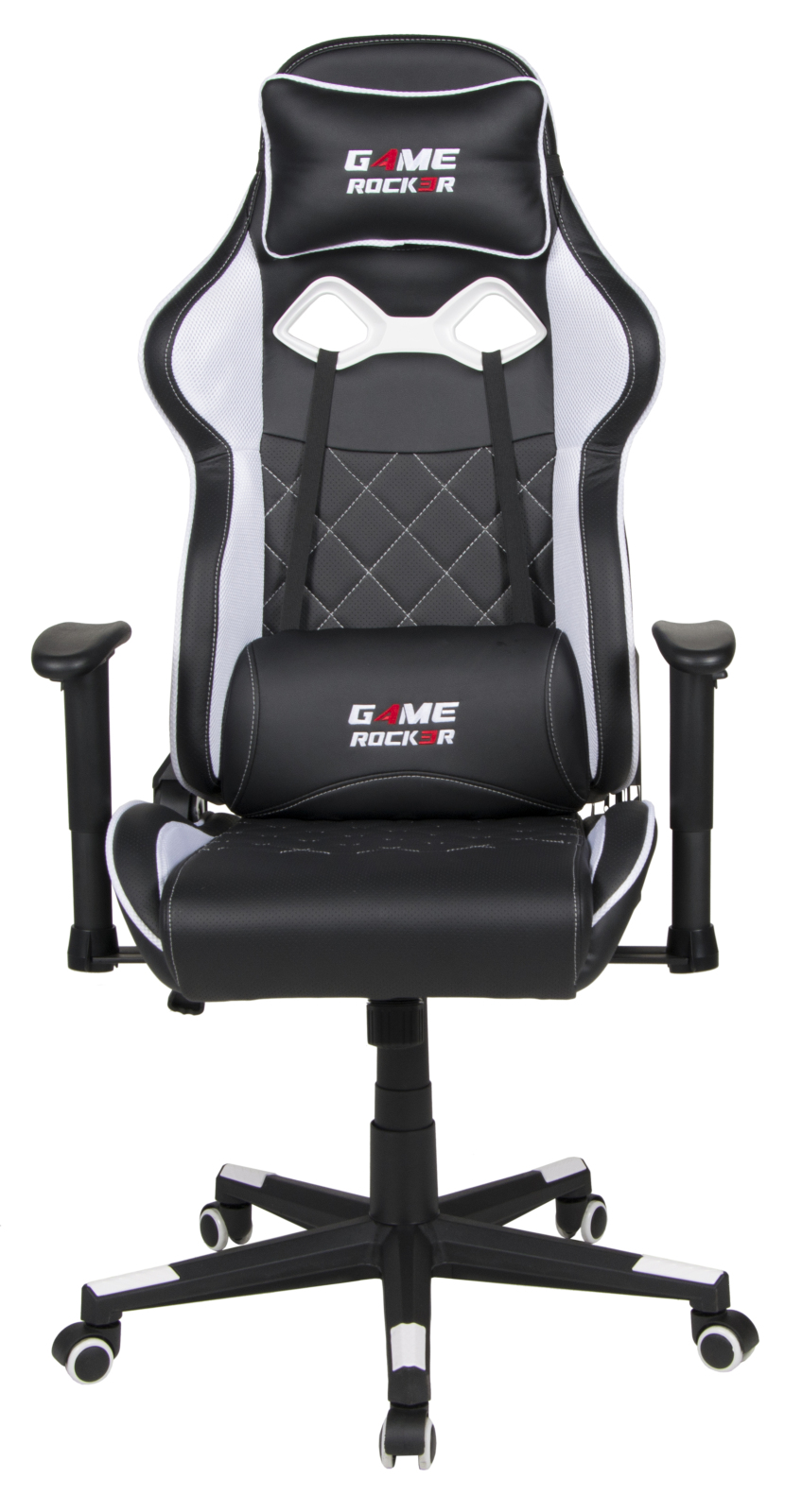 Gaming-Stuhl - schwarz-weiß - höhenverstellbar