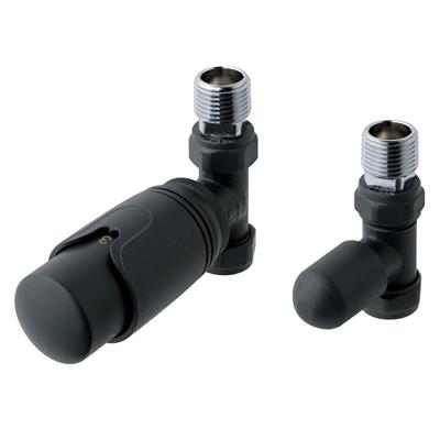 Eastbrook Valve radiator aansluitset recht met thermostaat antraciet