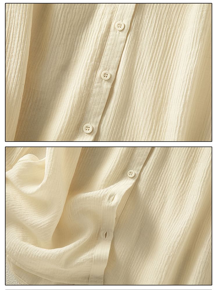 ZIMO - Blouse met pofmouwen, ruches en knoopjes