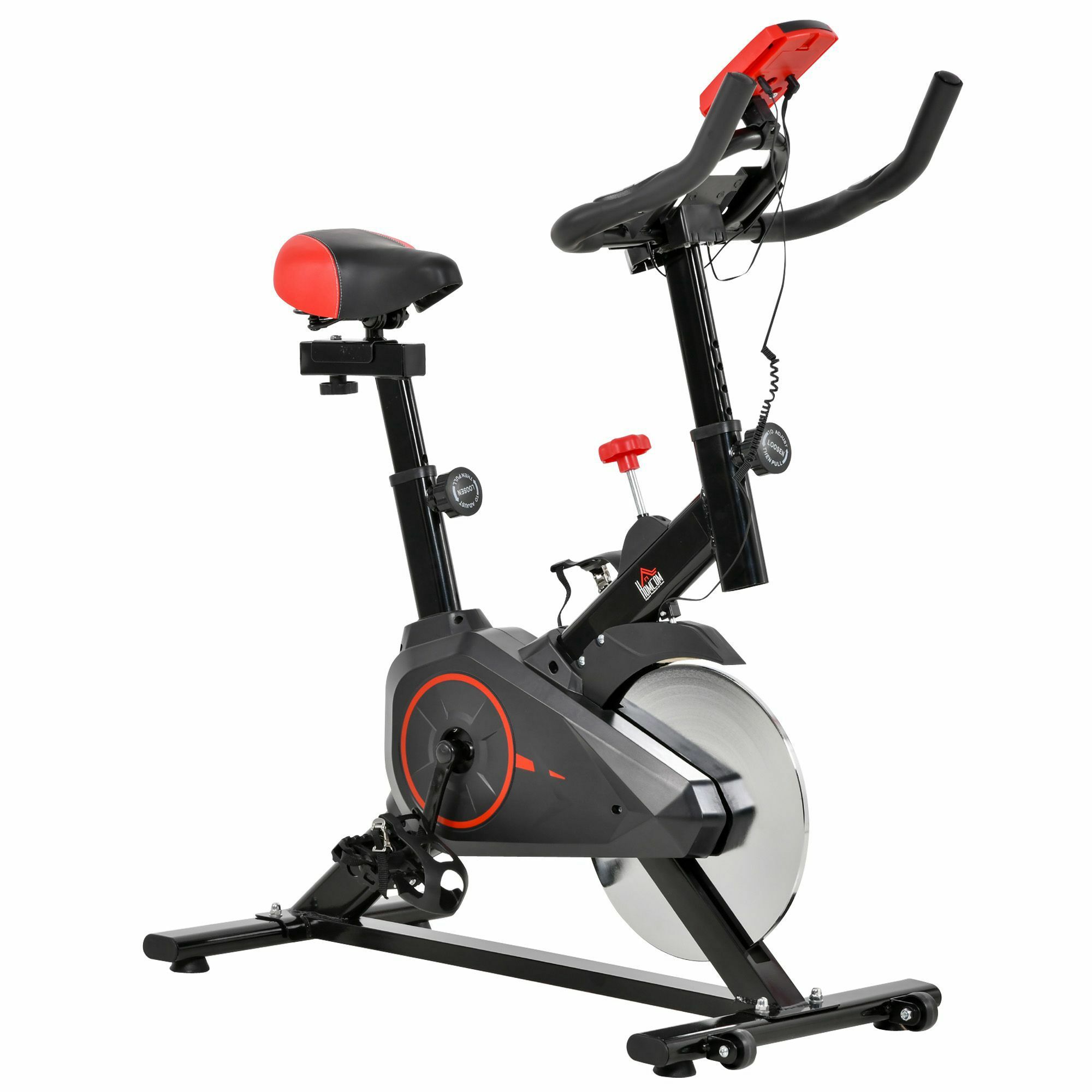 HOMCOM Fitnessfahrrad mit LCD-Monitor schwarz 102 x 47 x 104 cm (LxBXH)