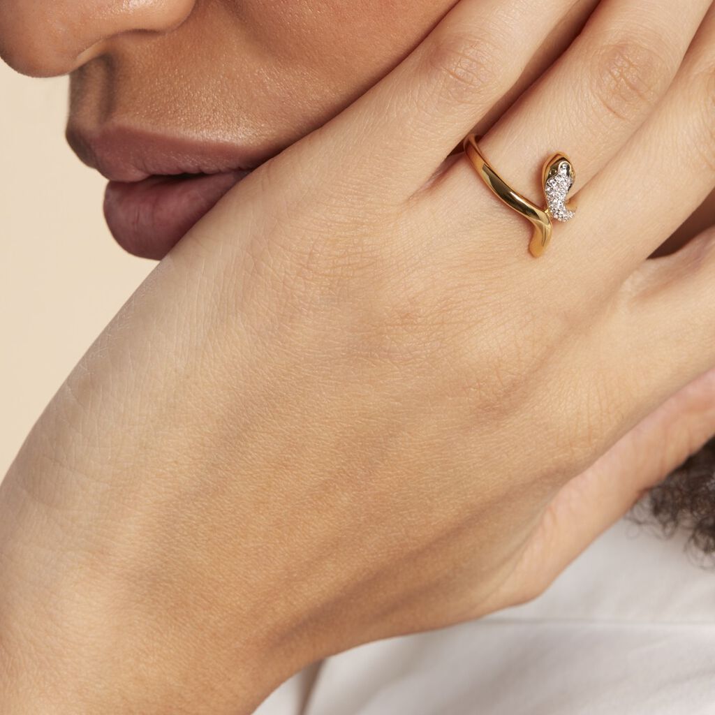 Bague Reyyanae Plaqué Or Jaune Oxyde De Zirconium
