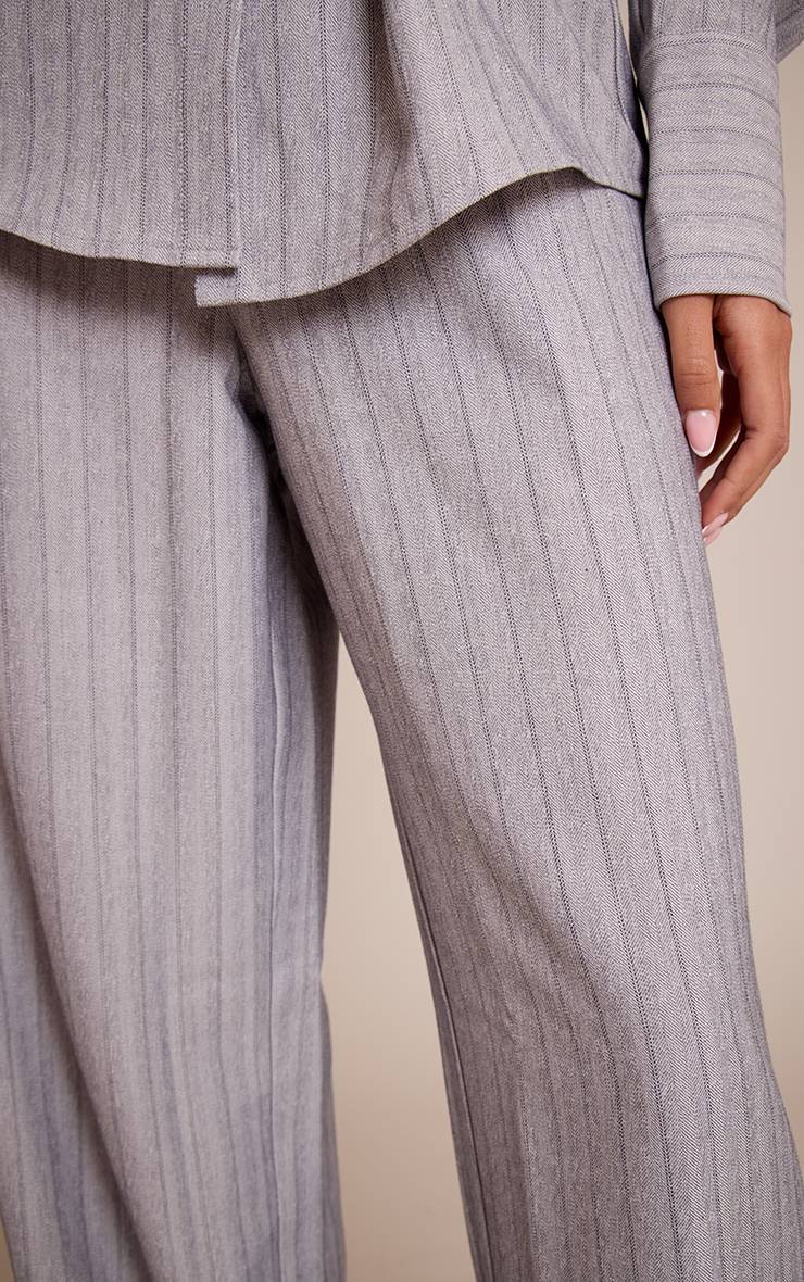 Moss Grey Pantalon Tissé À Fines Rayures Gris Clair Avec Cordon De Serrage Tall