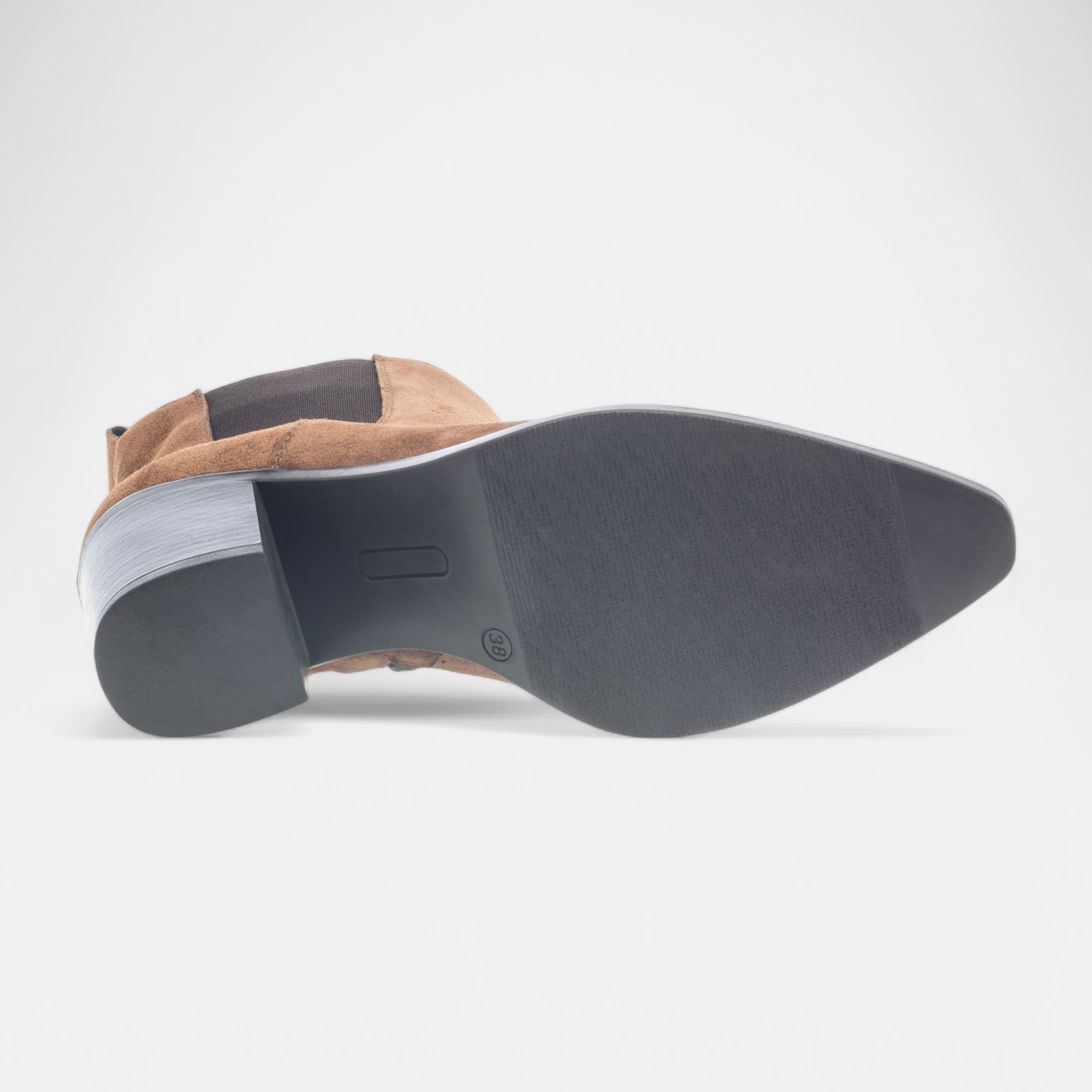 Bottines à talon Femme en cuir cognac