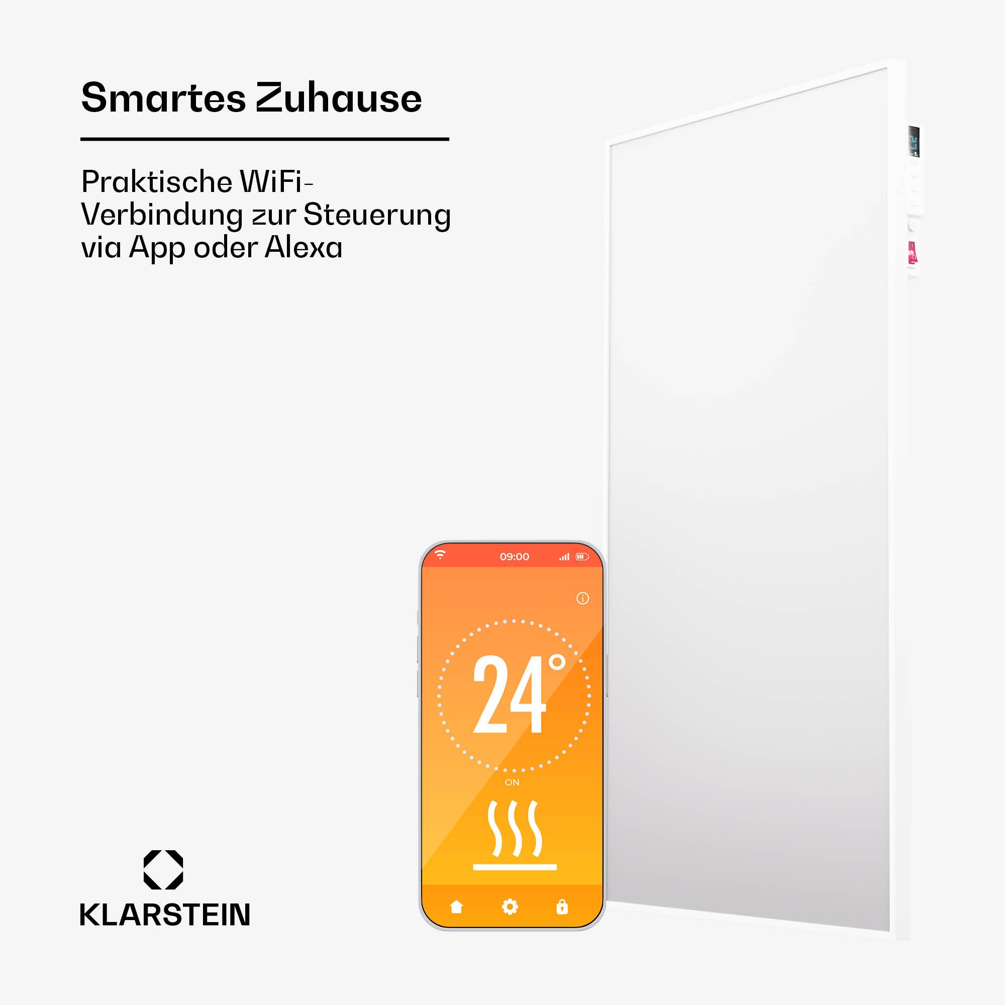 Wonderwall Air Smart 480 Infrarotheizung 50x90cm App 480W Weiß 480 Watt