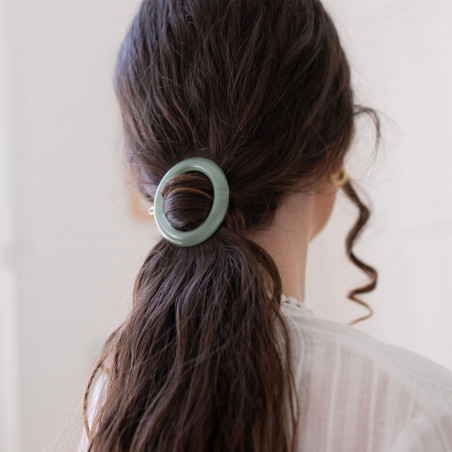 Bachca Barrette ronde Vert d'eau