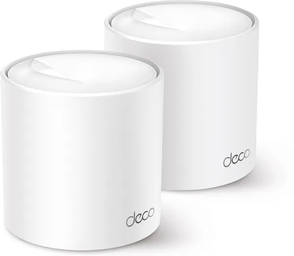 TP-Link Deco X50 - Wi-Fi-system (2 routere) - op til 4.500 sq.ft - mesh - GigE - Wi-Fi  (802.11ax) - Multi-Band - Hvid