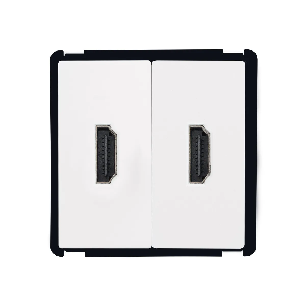 Ledkia Prise Double HDMI Modern - Noir