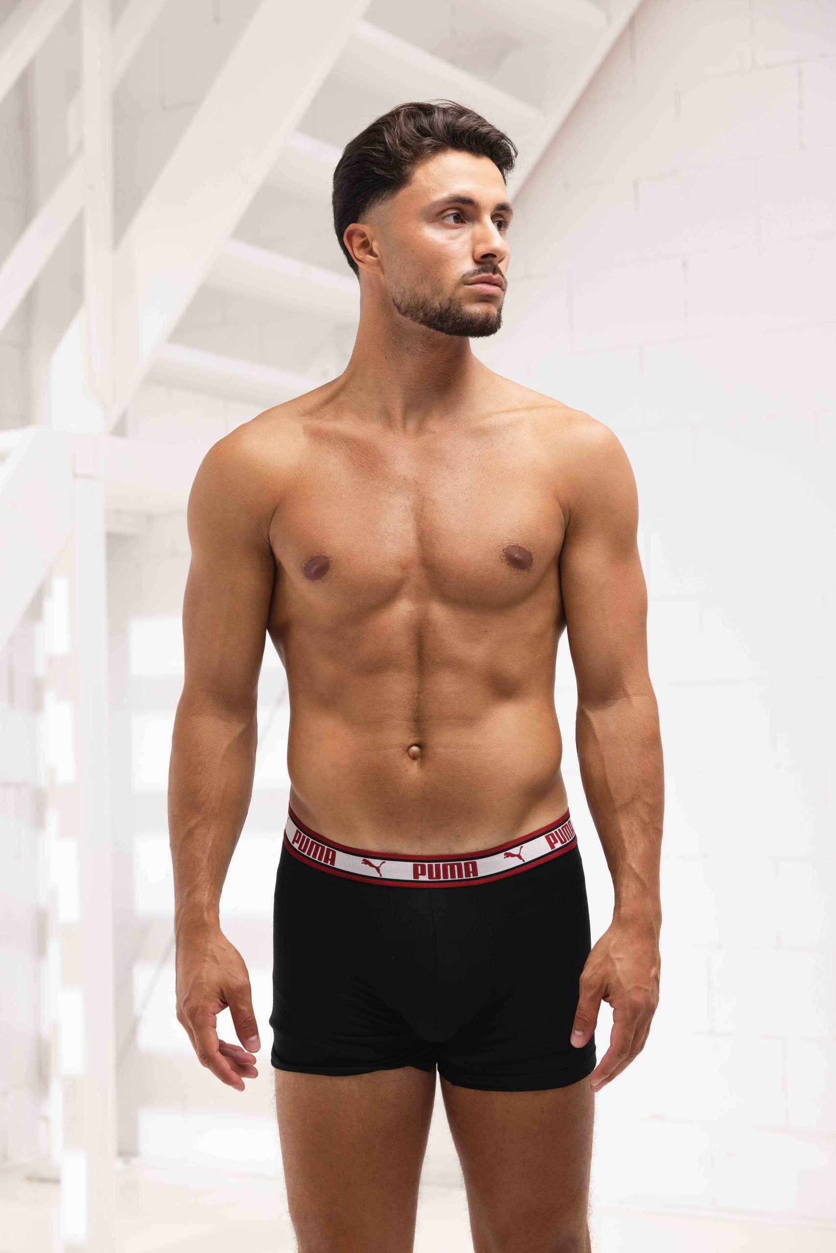 Puma Dual Logo Boxershort 4-Pack Heren Burgundy/Zwart