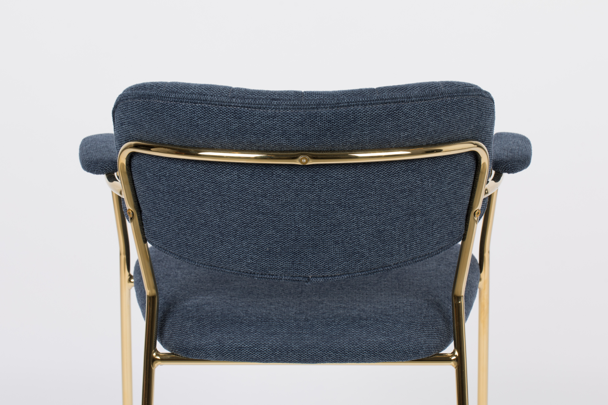 Housecraft living armstoel Jolien (set van 2) goud/donkerblauw