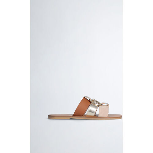 Liu Jo - Chanclas planas con logotipo Marrón