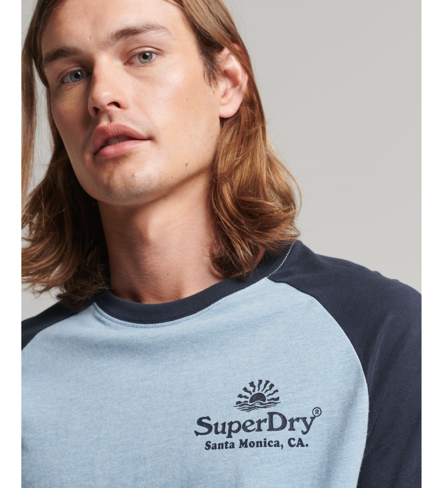 Camiseta raglan Superdry Vintage Venue azul neon