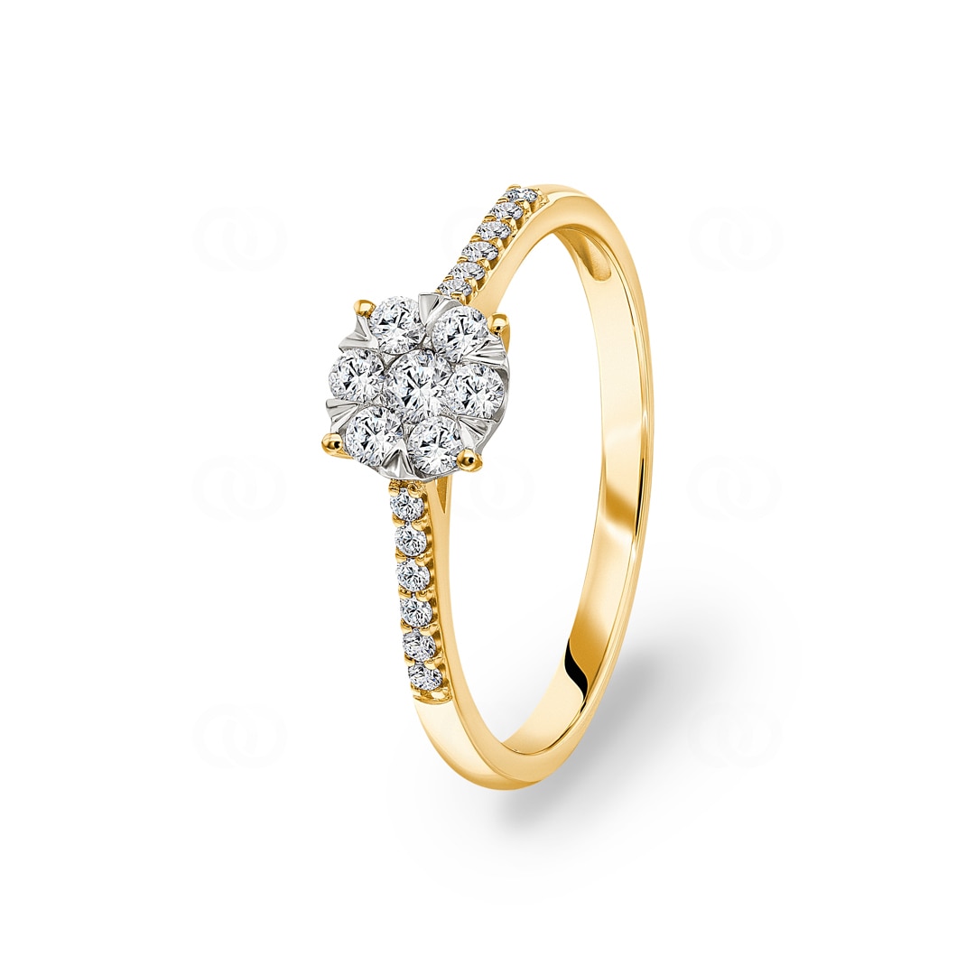 Verlobungsring 750/18 K Gelbgold mit Diamanten 0.33 ct H/si by CHRISTIAN