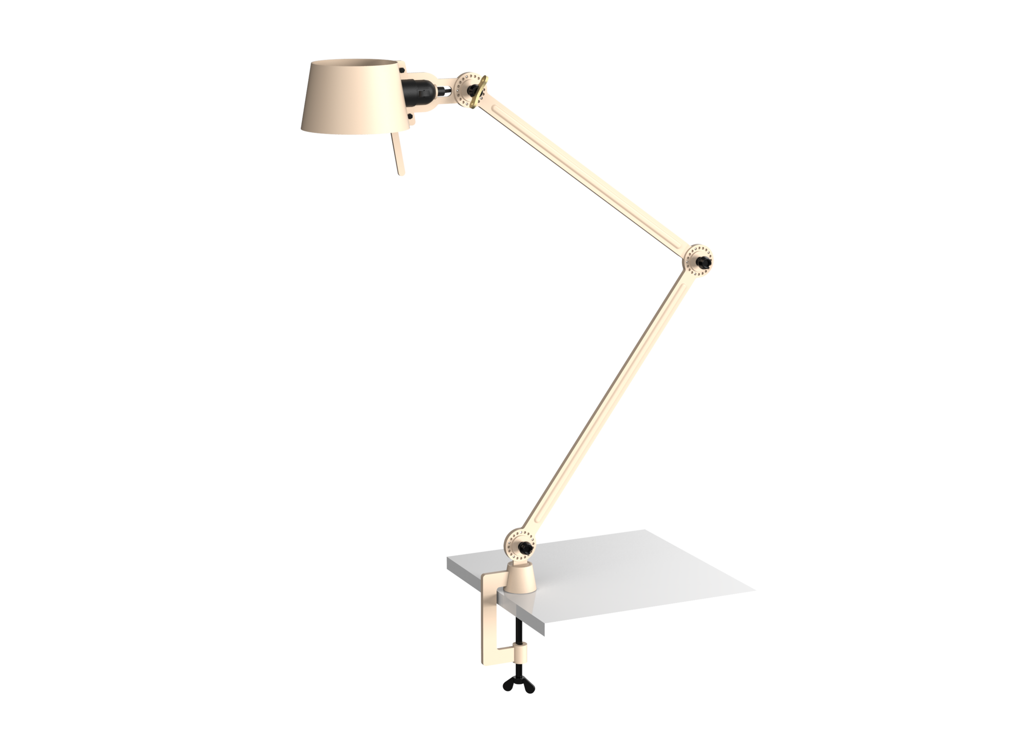 Bureaulamp Bolt met klem 2 armen lightning white