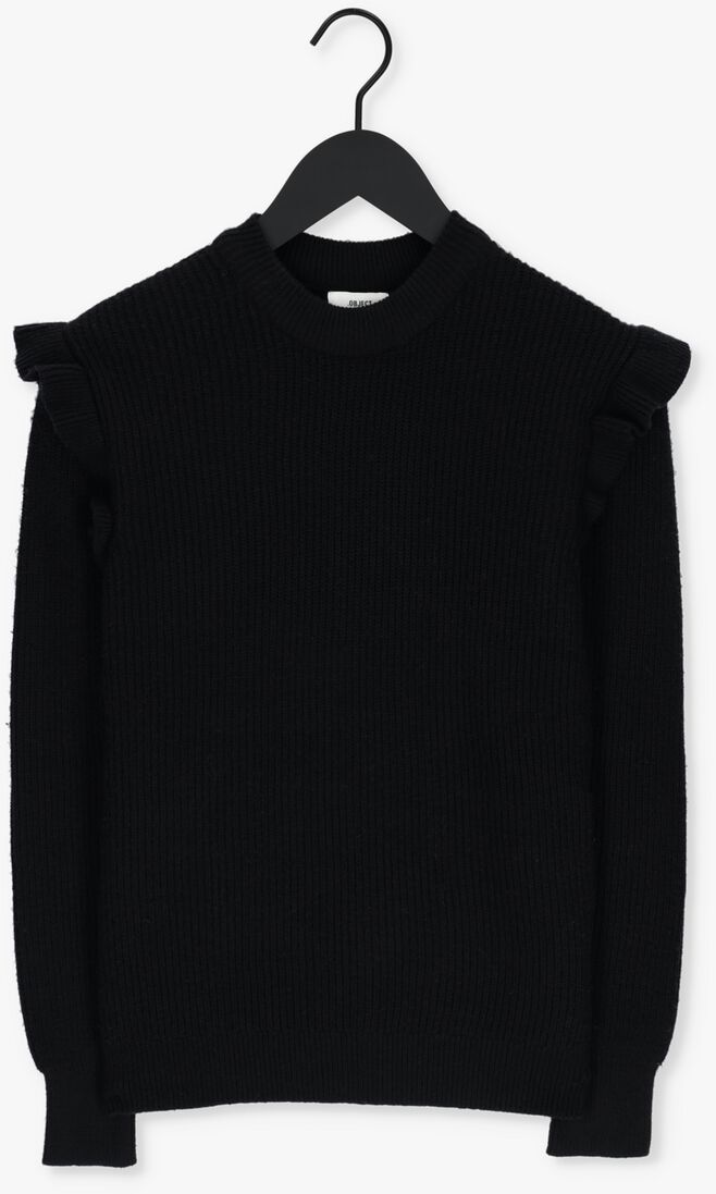 OBJECT zwarte object trui malena l/s ruffle pullover