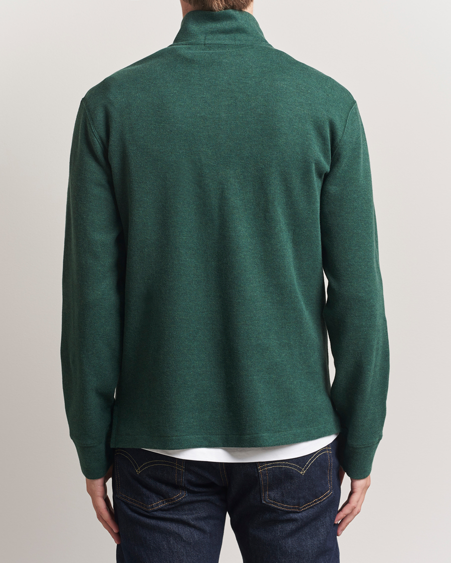 Polo Ralph Lauren Double Knit Jaquard Half Zip Sweater Pine Heather