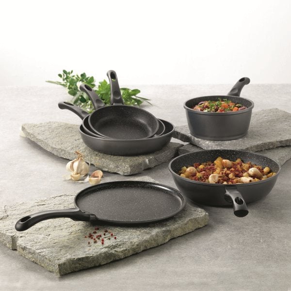Lot 3 pièces - 2 poêles 24 et 28 cm et une Crêpière avec revêtement Du