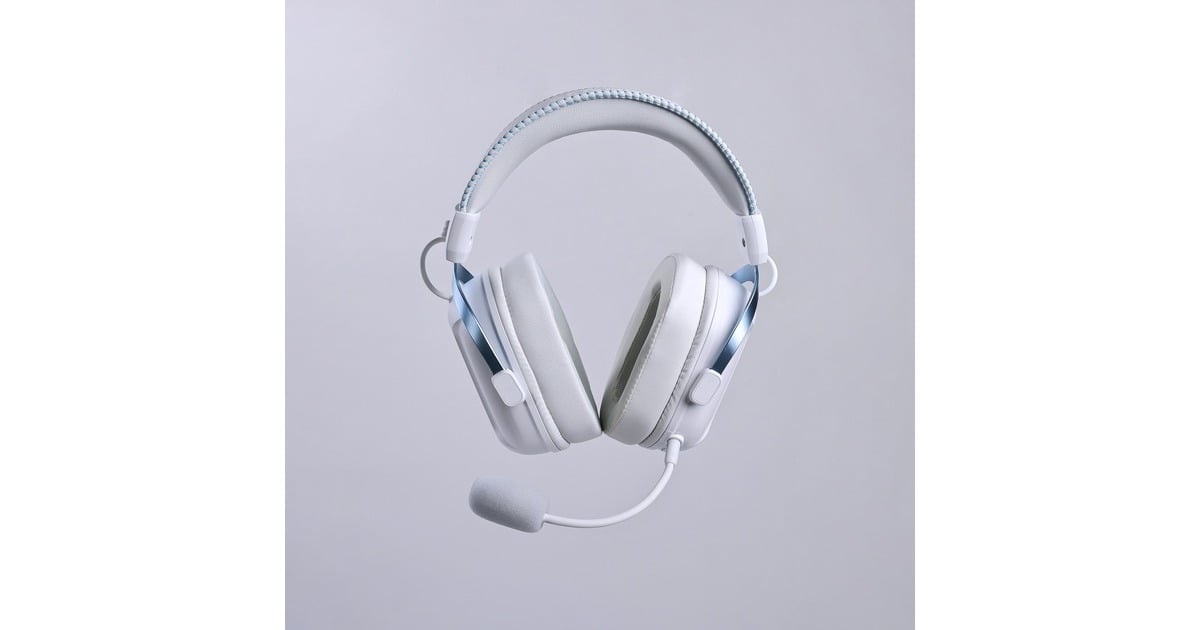MCHOSES9 Pro Wireless  over-ear gaming headset  (Wit/blauw, PC / laptop / Playstation / Switch / Smartphone, 2.4G / Bluetooth / Wired / Type-C)