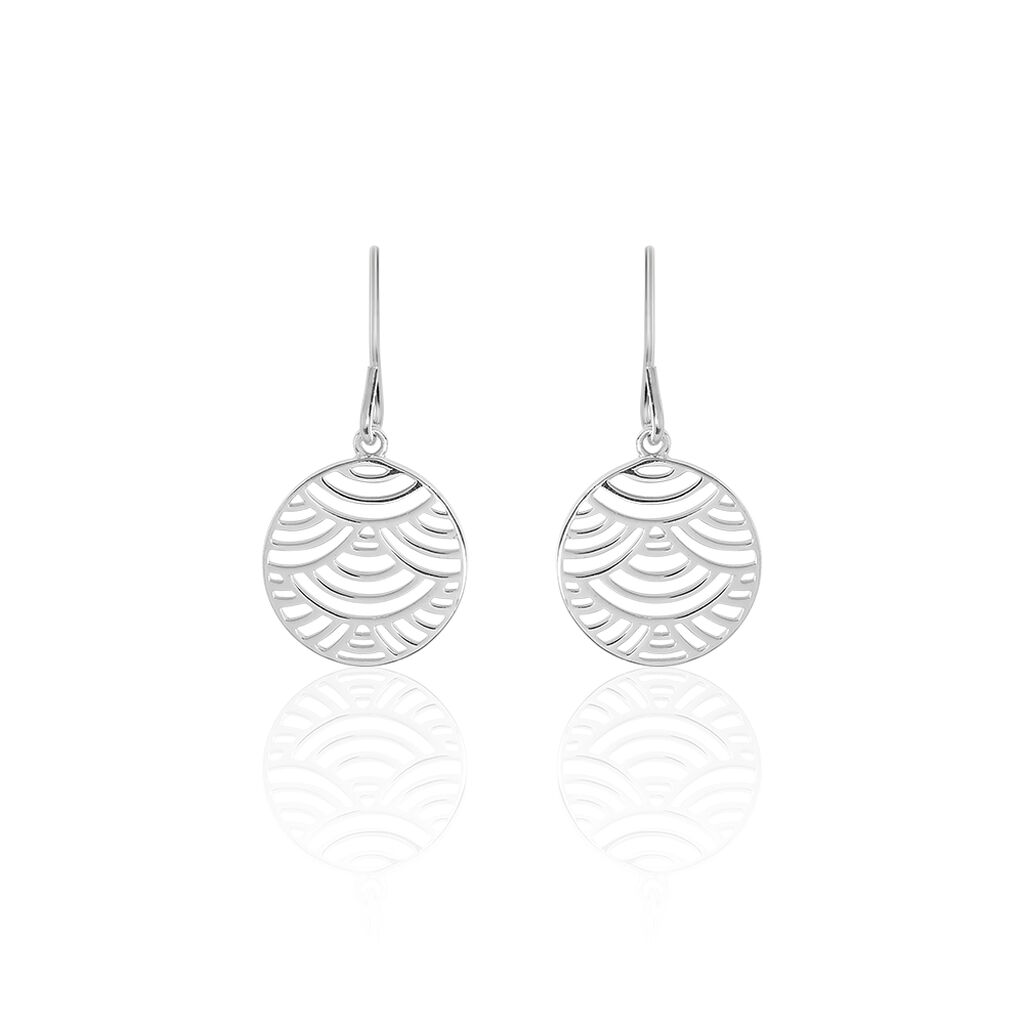 Boucles D'oreilles Pendantes Naelia Argent Blanc