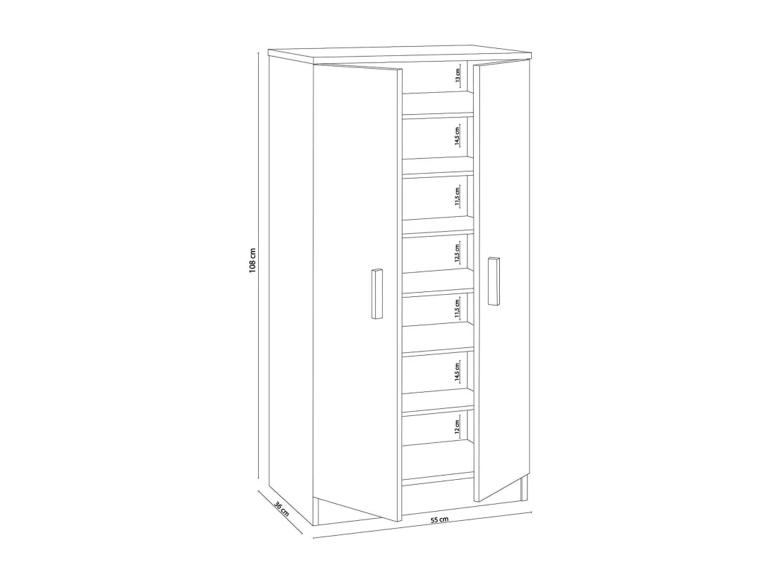 Meuble à chaussures Dpapett, Étagère à chaussures peu encombrante, Étagère à chaussures d'entrée, Armoire polyvalente avec 5 étagères, 55x36h108 cm, Chêne