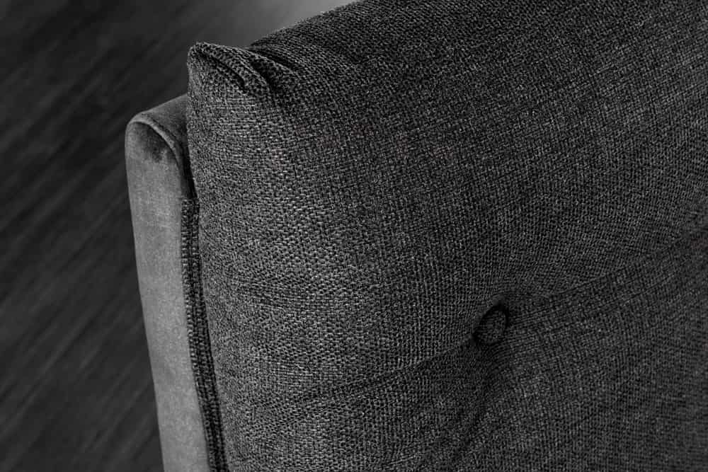 Moderne Sitzbank BIG GEORGE 160cm anthrazit Samt Strukturstoff Taschenfederkern schwarz