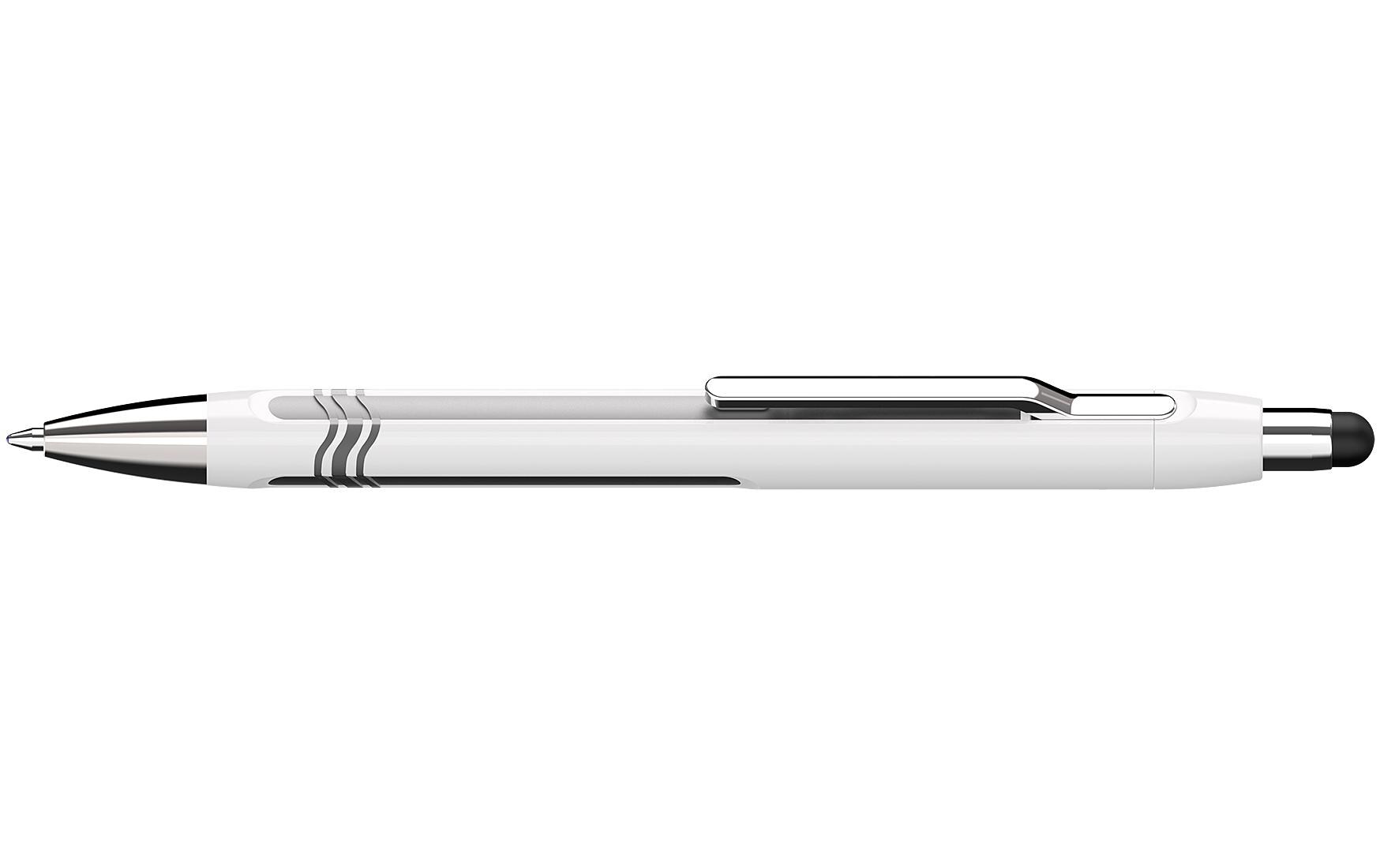 Eingabestift Epsilon Weiss/SilberTouchpen mit Kugelschreiber