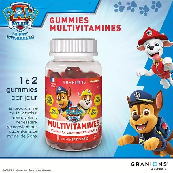 Granions Gummies Multivitamines Pat Patrouille 60 gummies