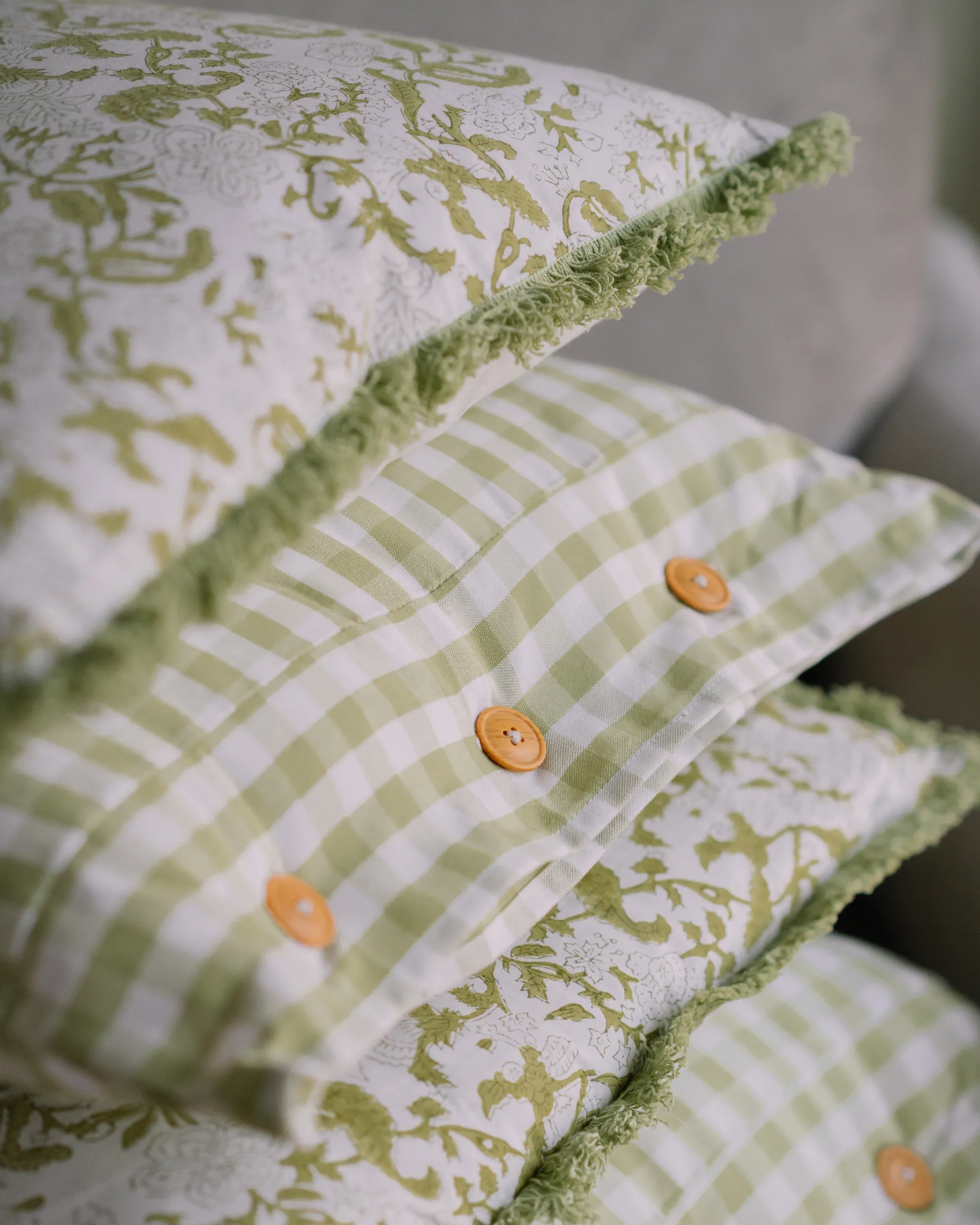 Set van 2 sierkussens FILIX Katoen 45 x 45 cm Groen bloempatroon