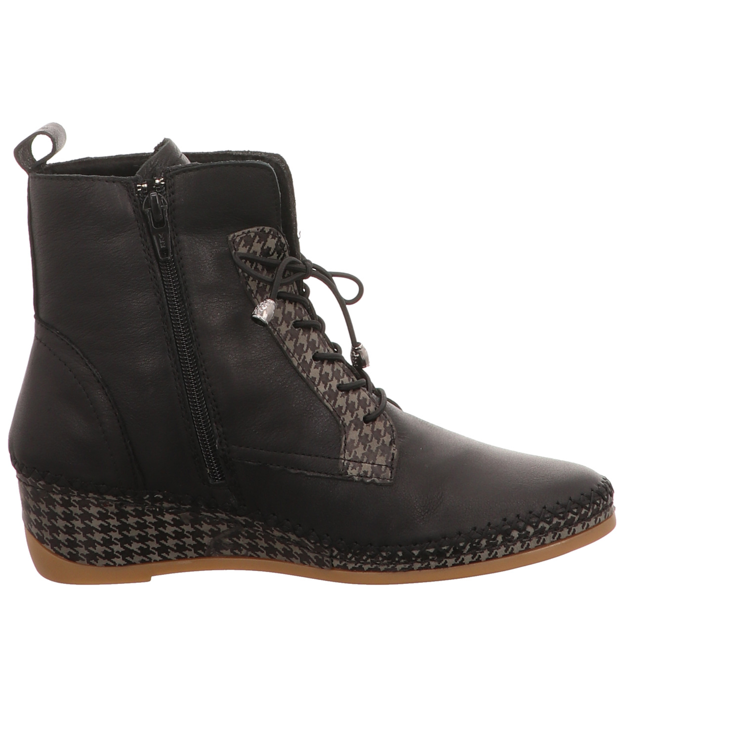 Manitu Schnür-Stiefelette schwarz