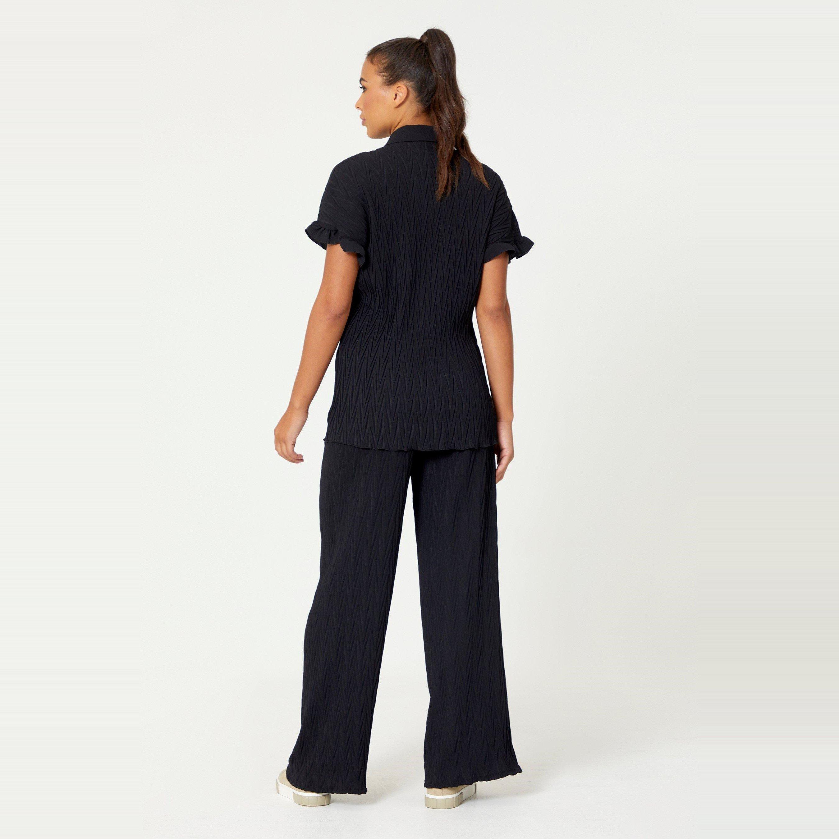 Be You Ladies Plisse Shirt and Trouser Co ord Set