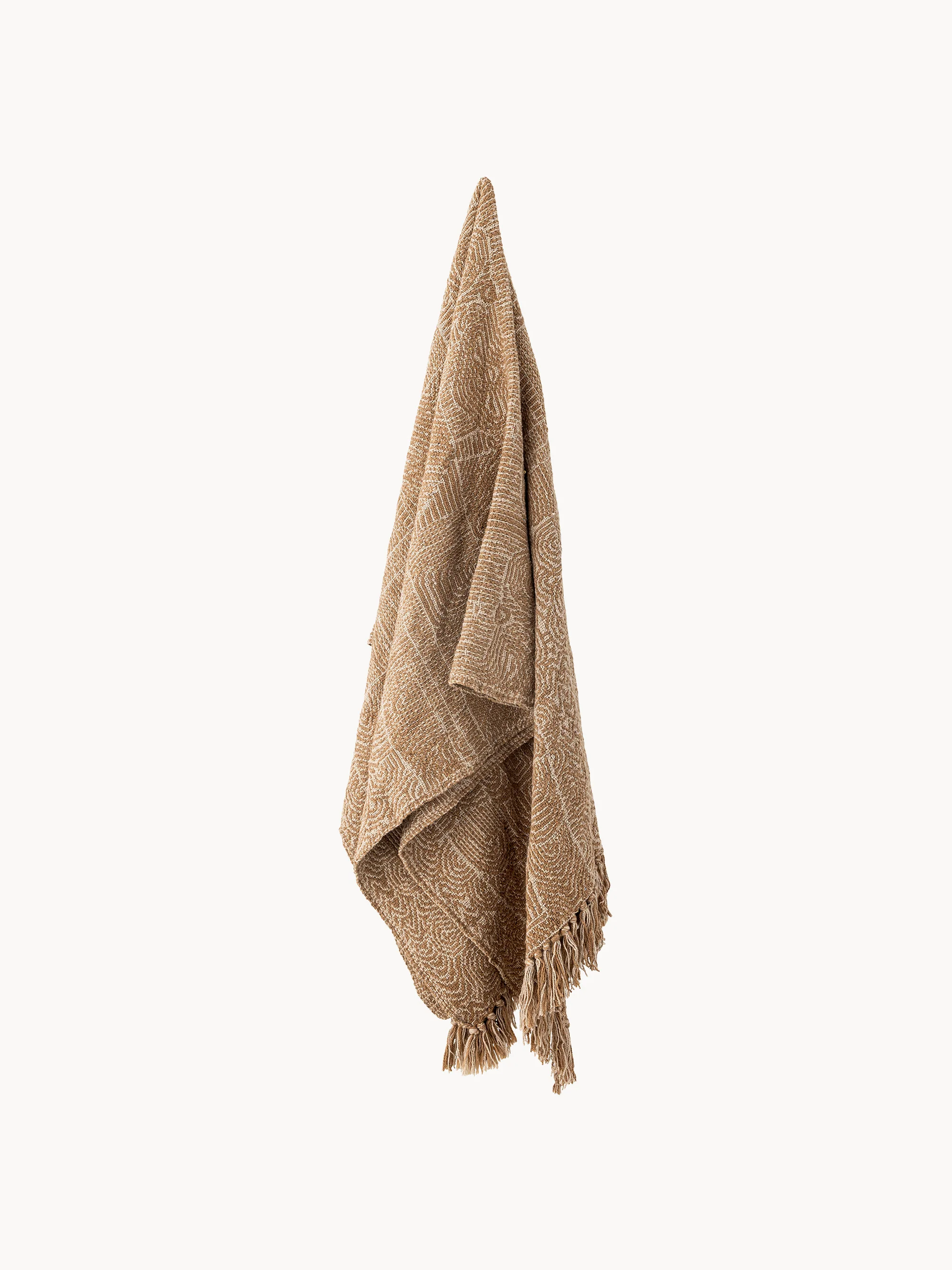 Handgeweven plaid Bresso met franjes