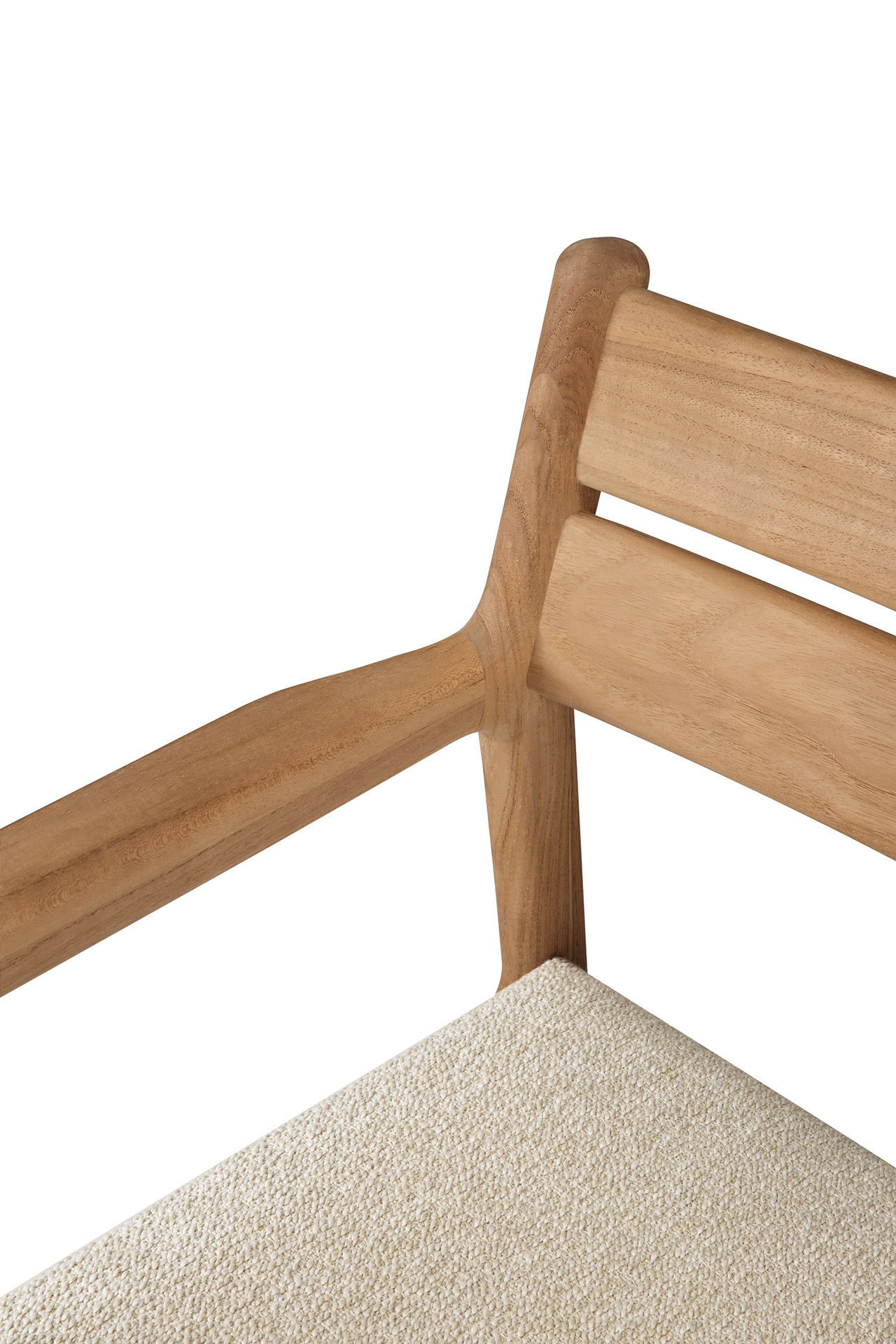 Teak Jack stoel met armleuning - outdoor  - met naturel kussen
