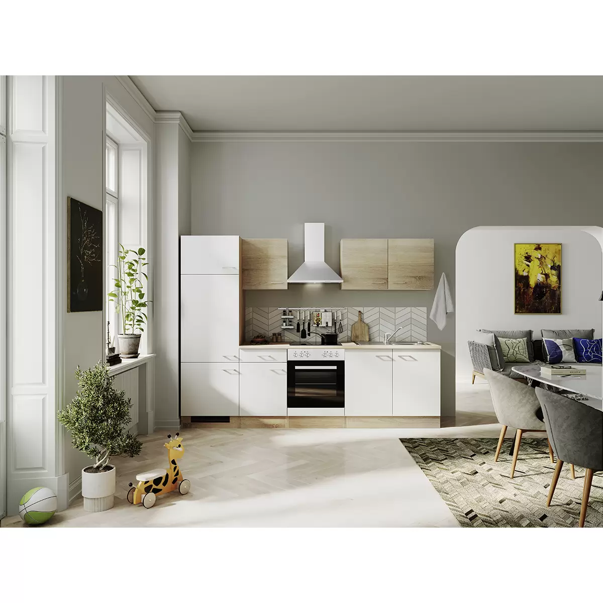 Spülenschrank Samoa DSPU 100 ES Best Price weiss,Eiche