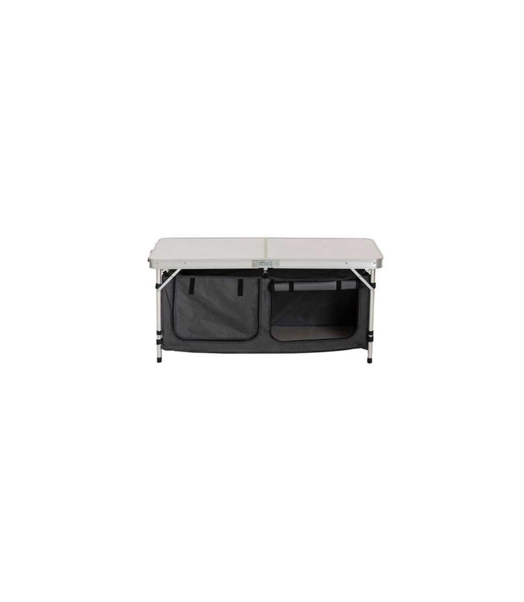 Table de Camping Rangement Intégré 120cm Gris