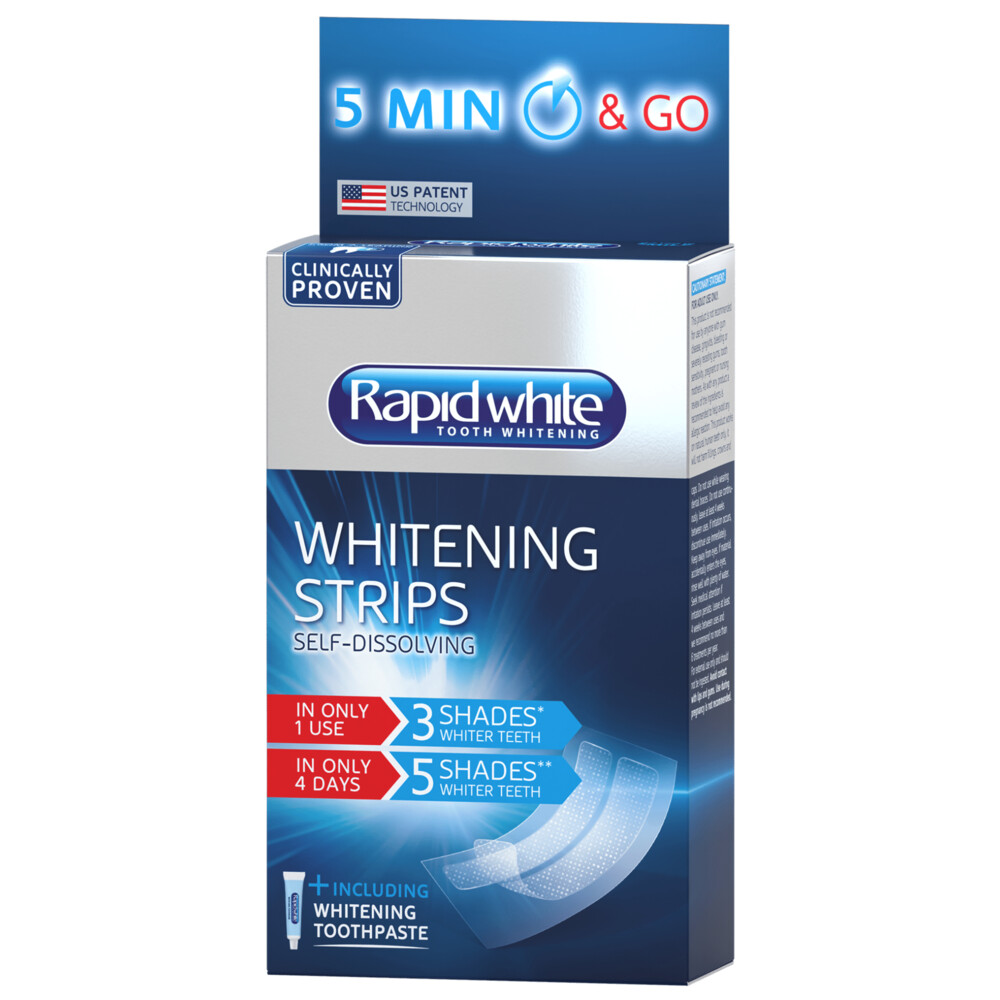 Rapid White Oplossende Bleaching Strips 16 stuks