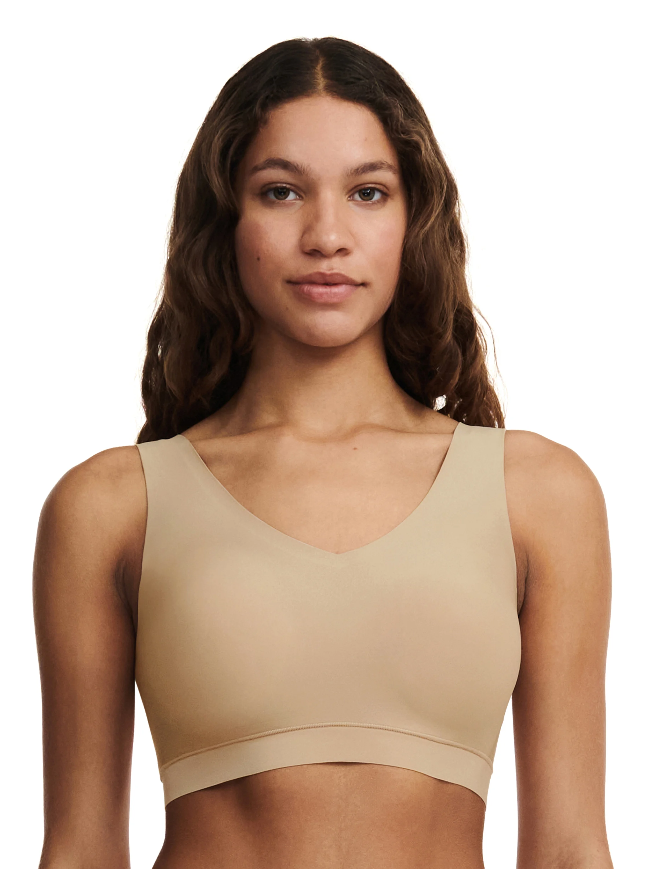 SOFTSTRETCH - Brassière coques v neck | Beige