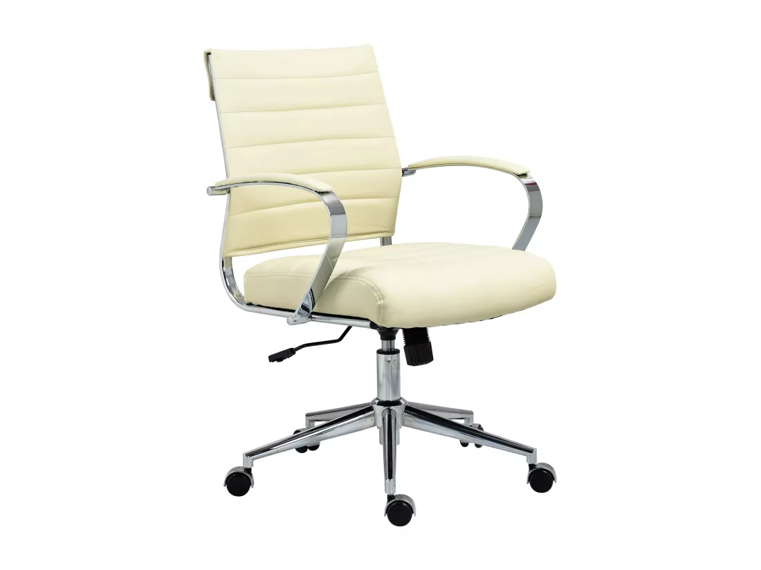 Chaise de bureau - Similicuir - Crème - Oakland