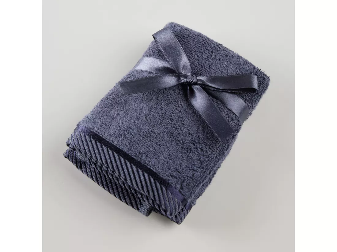 Set de Serviettes en Bambou Bleu Foncé 30x30 cm - Lot de 2