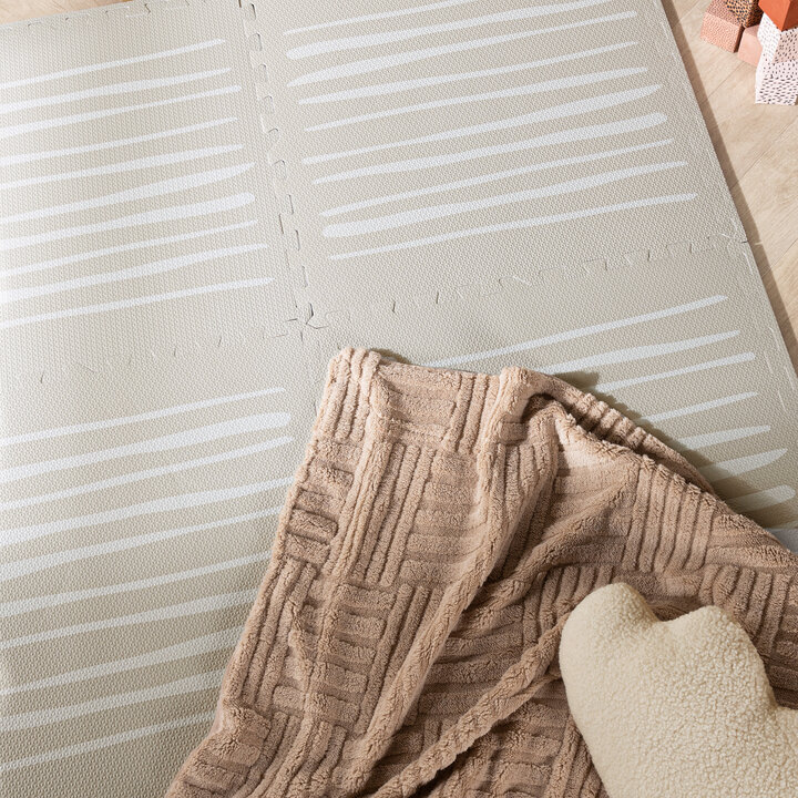 Foam puzzelmat - Alfie XL Stripes Grijs/Beige