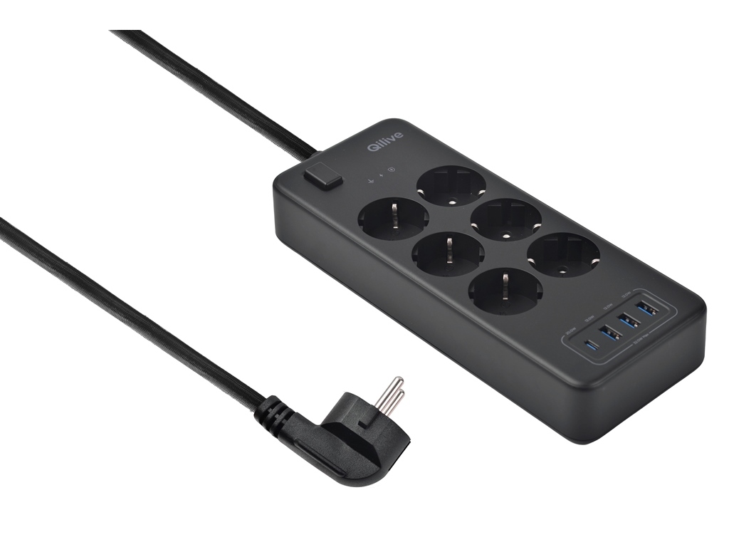 TOMADA MÚLTIPLA QILIVE 600142966 6 TOMAD 4USB (3A 1C)
